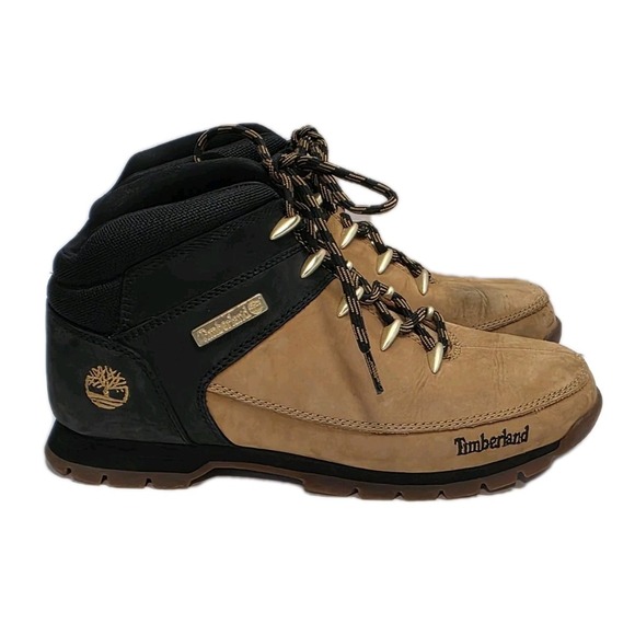 Timberland Men's Euro Sprint Nubuck Wheat Black Hiker Boots 9 - Picture 1 of 13